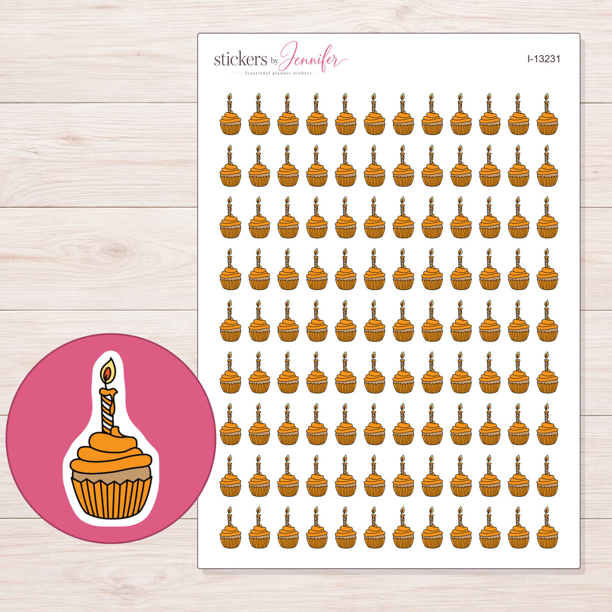 I-13231 planner sticker sheet with enlarged sticker detail