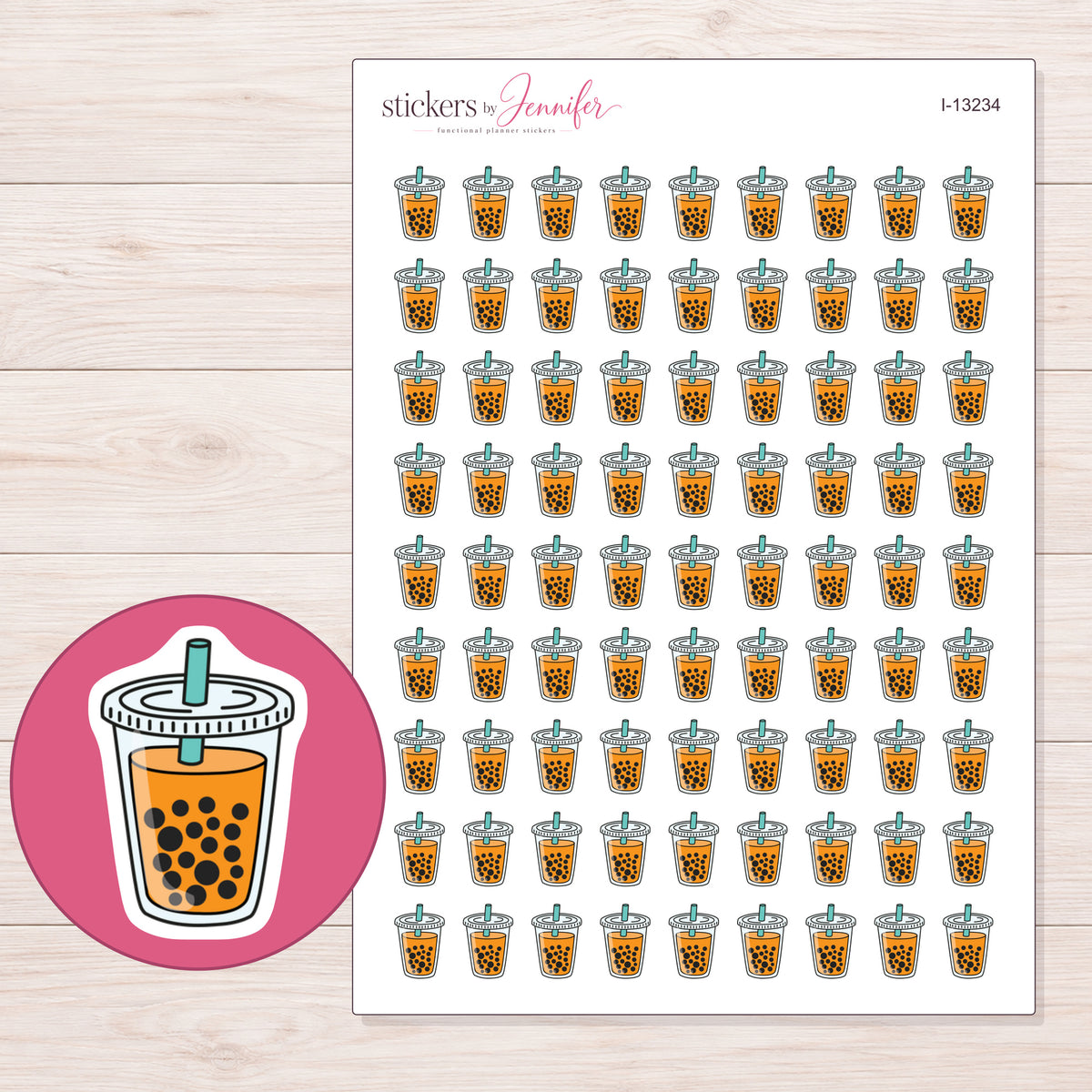 I-13234 planner sticker sheet with enlarged sticker detail