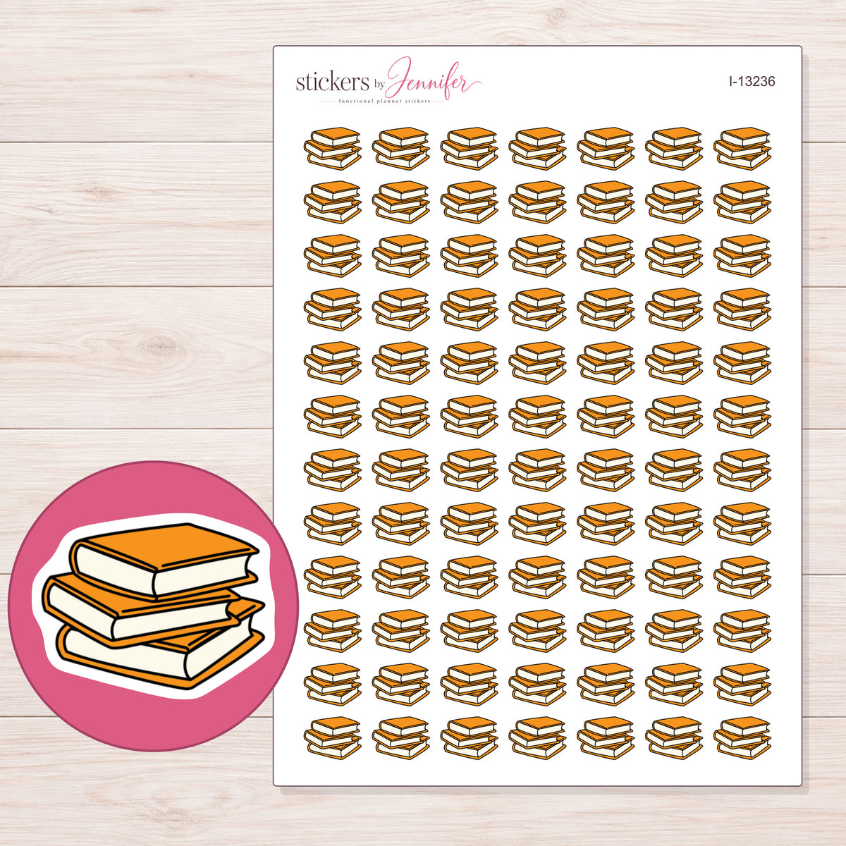 I-13236 planner sticker sheet with enlarged sticker detail