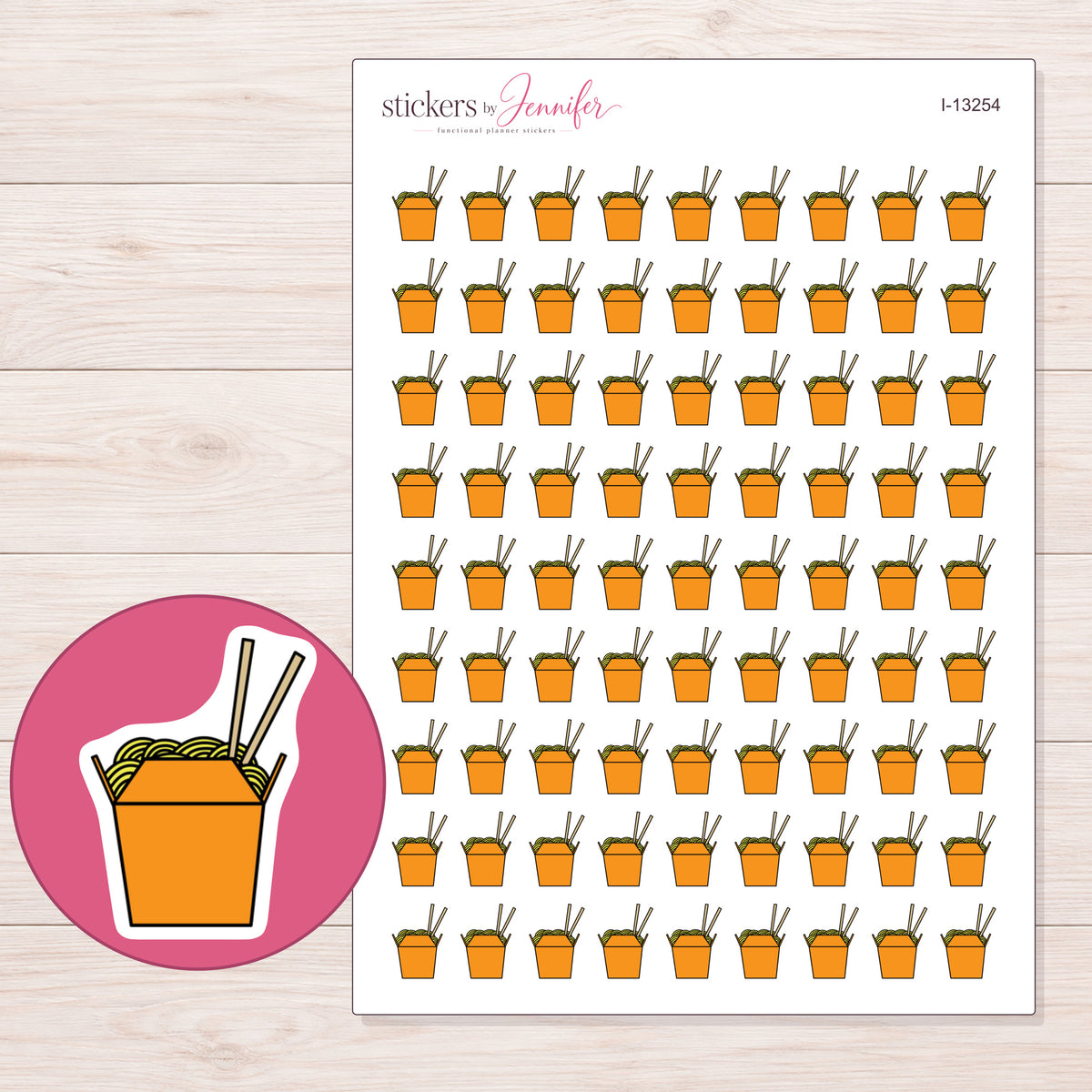 I-13254 planner sticker sheet with enlarged sticker detail
