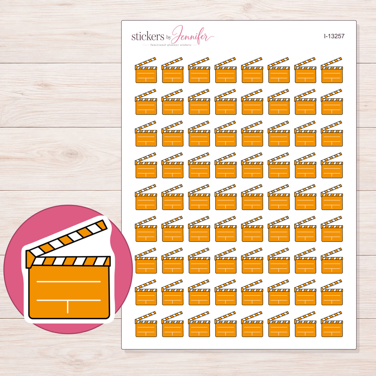 I-13257 planner sticker sheet with enlarged sticker detail