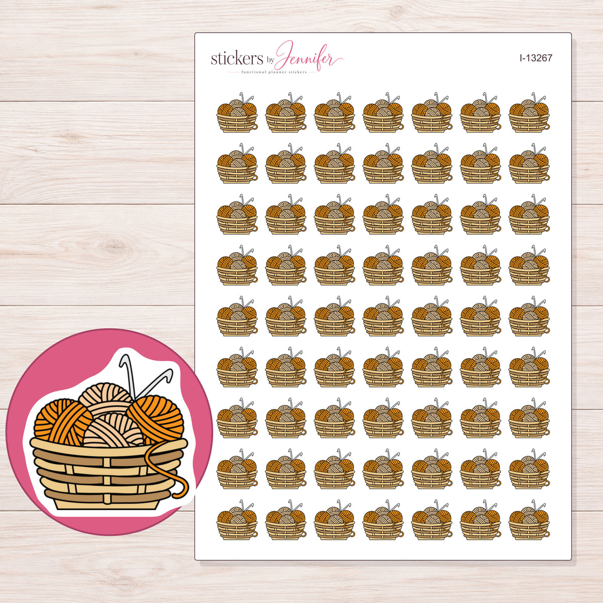 I-13267 planner sticker sheet with enlarged sticker detail