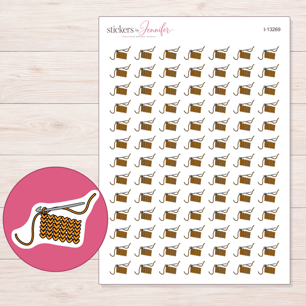 I-13269 planner sticker sheet with enlarged sticker detail