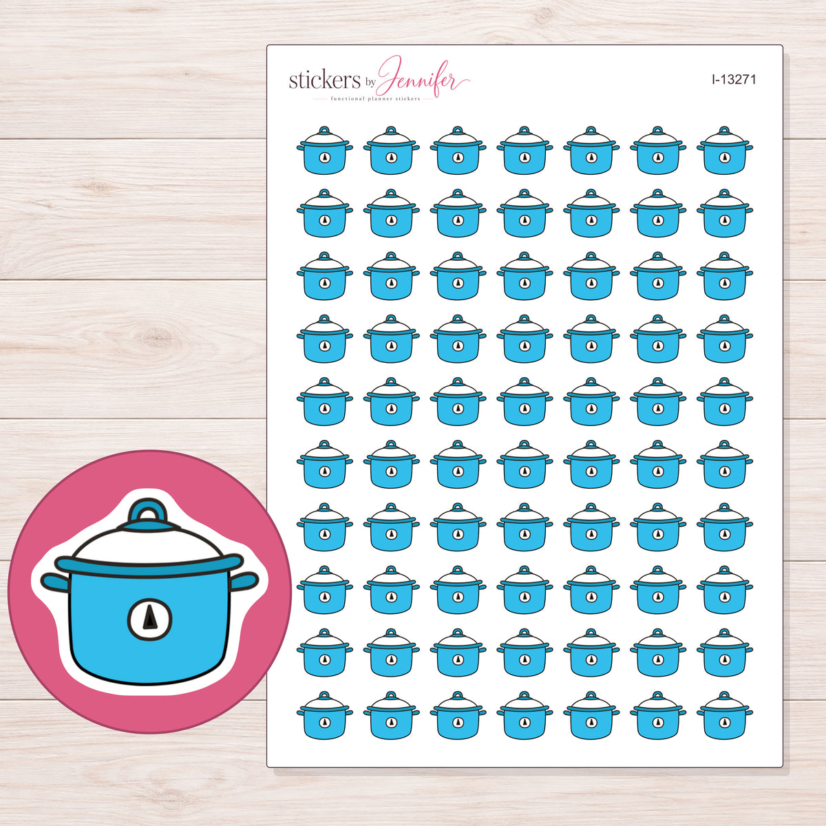 I-13271 planner sticker sheet with enlarged sticker detail
