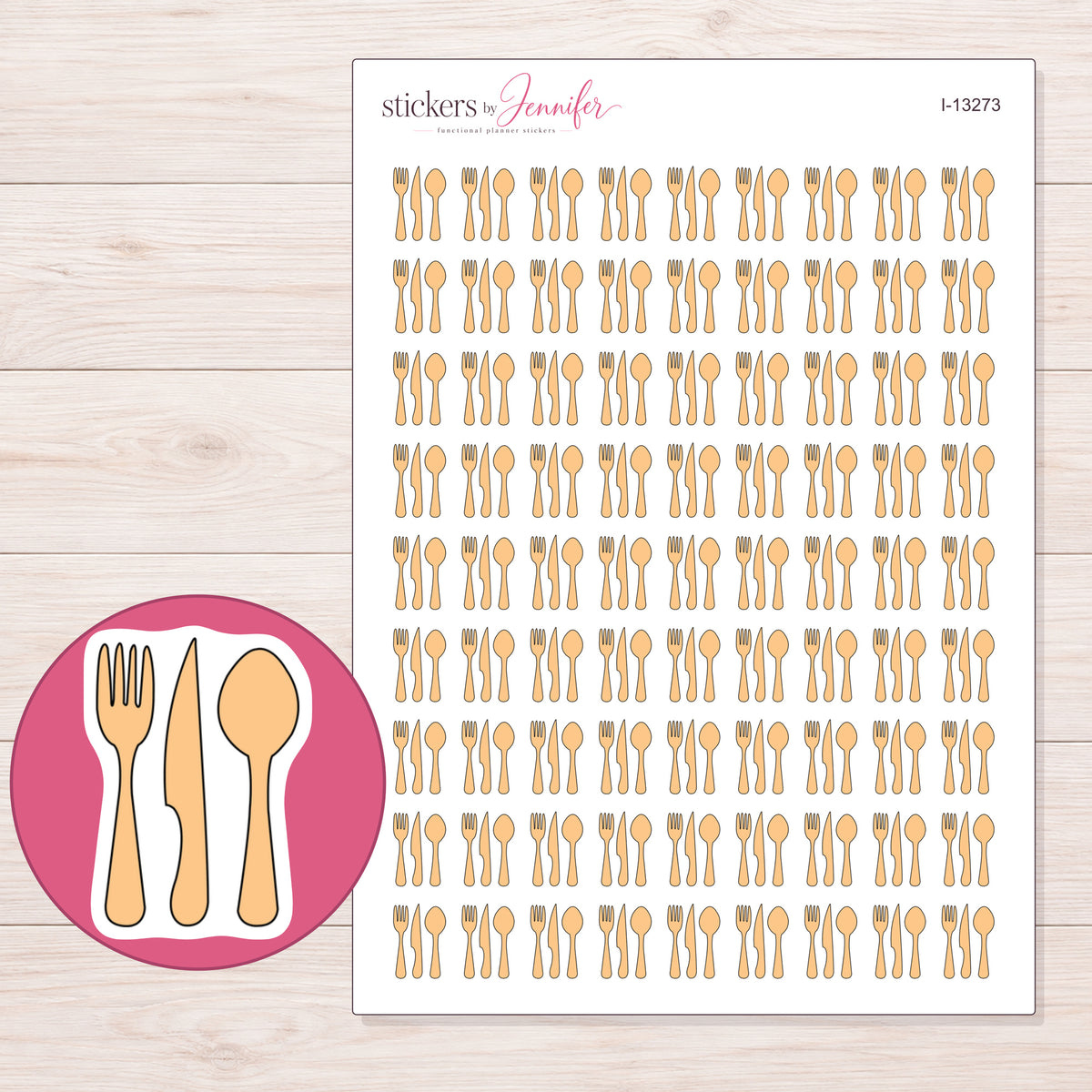 I-13273 planner sticker sheet with enlarged sticker detail