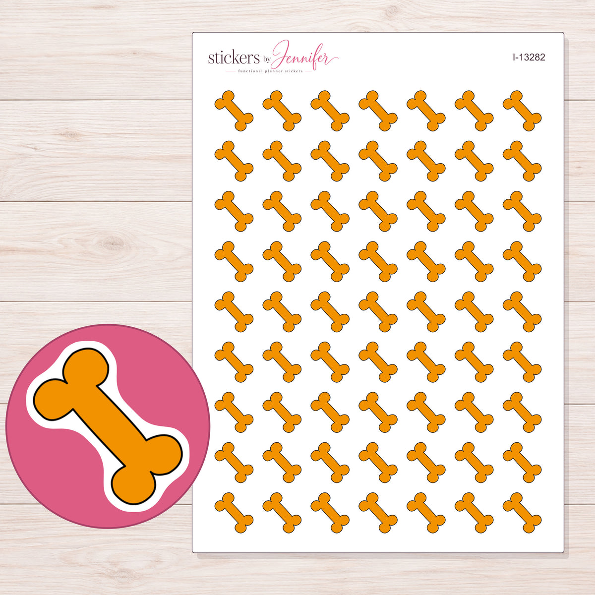 I-13282 planner sticker sheet with enlarged sticker detail