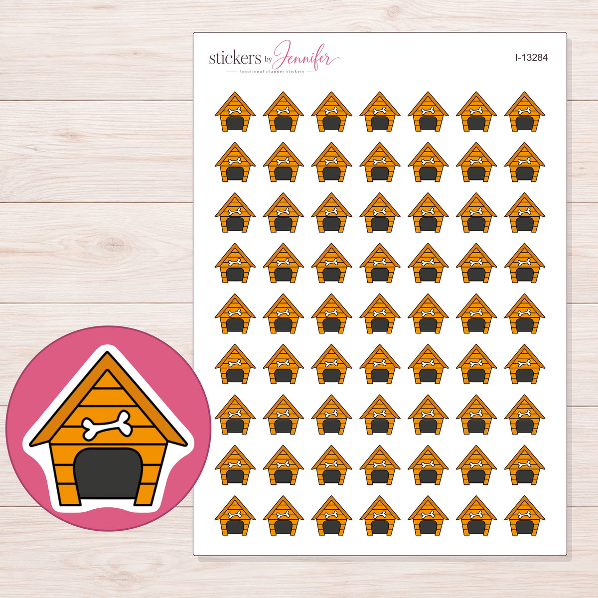 I-13284 planner sticker sheet with enlarged sticker detail