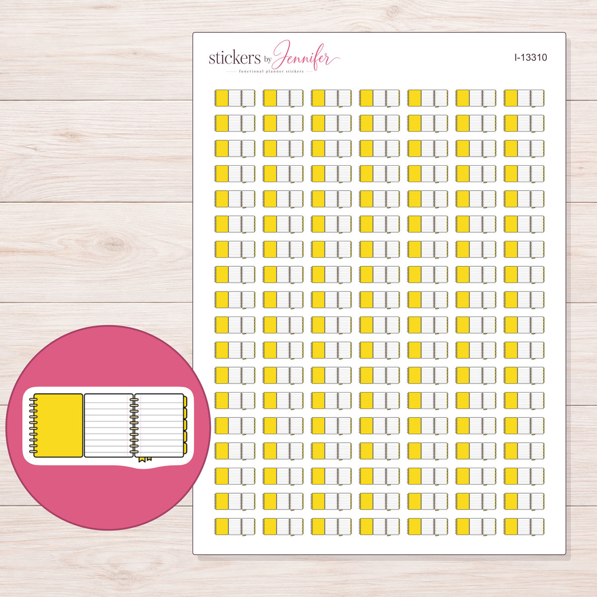 I-13310 planner sticker sheet with enlarged sticker detail