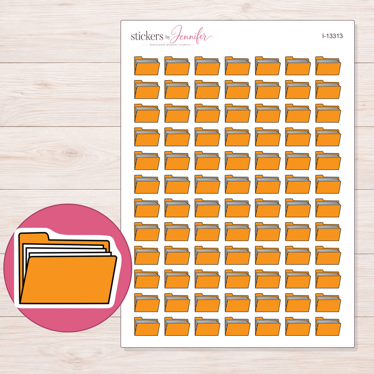I-13313 planner sticker sheet with enlarged sticker detail