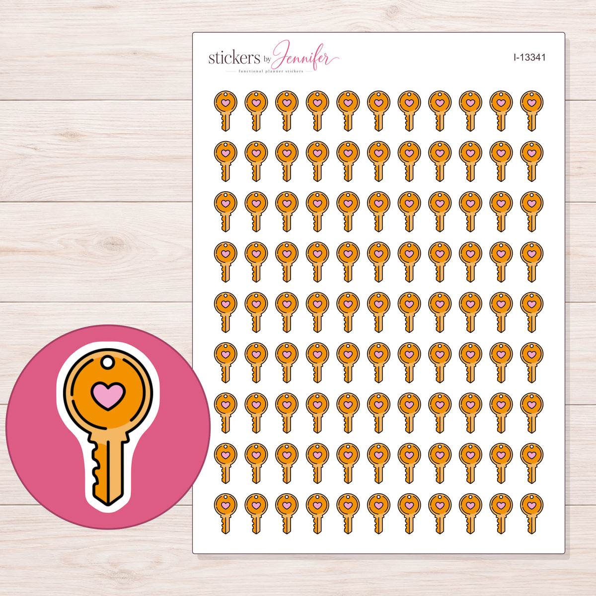 I-13341 planner sticker sheet with enlarged sticker detail