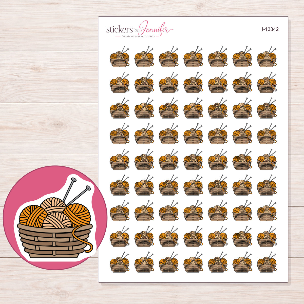 I-13342 planner sticker sheet with enlarged sticker detail