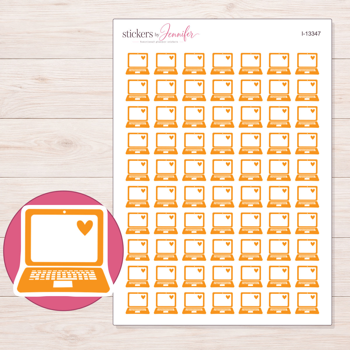 I-13347 planner sticker sheet with enlarged sticker detail