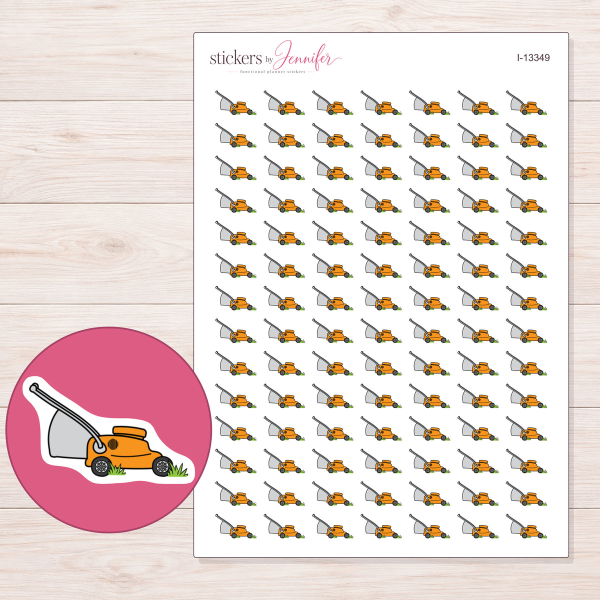 I-13349 planner sticker sheet with enlarged sticker detail