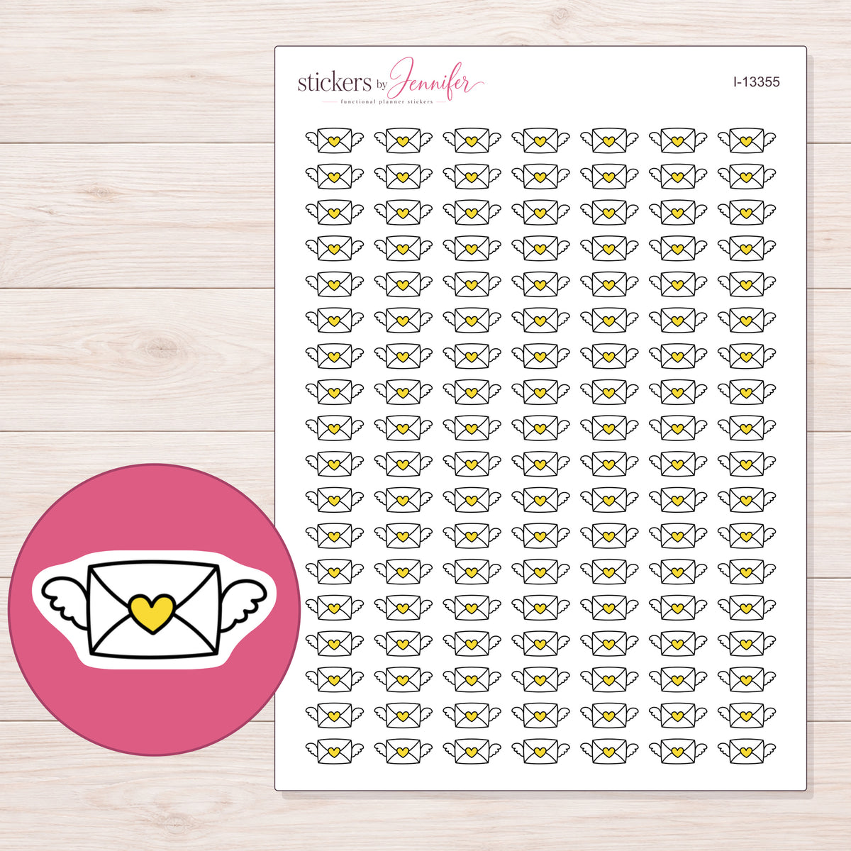 I-13355 planner sticker sheet with enlarged sticker detail