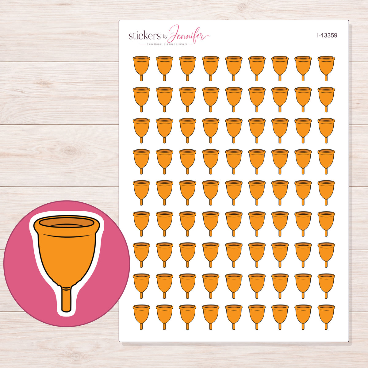 I-13359 planner sticker sheet with enlarged sticker detail