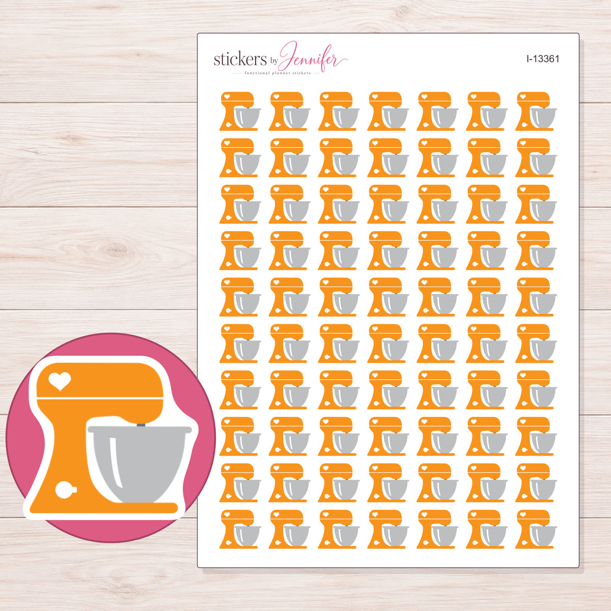 I-13361 planner sticker sheet with enlarged sticker detail