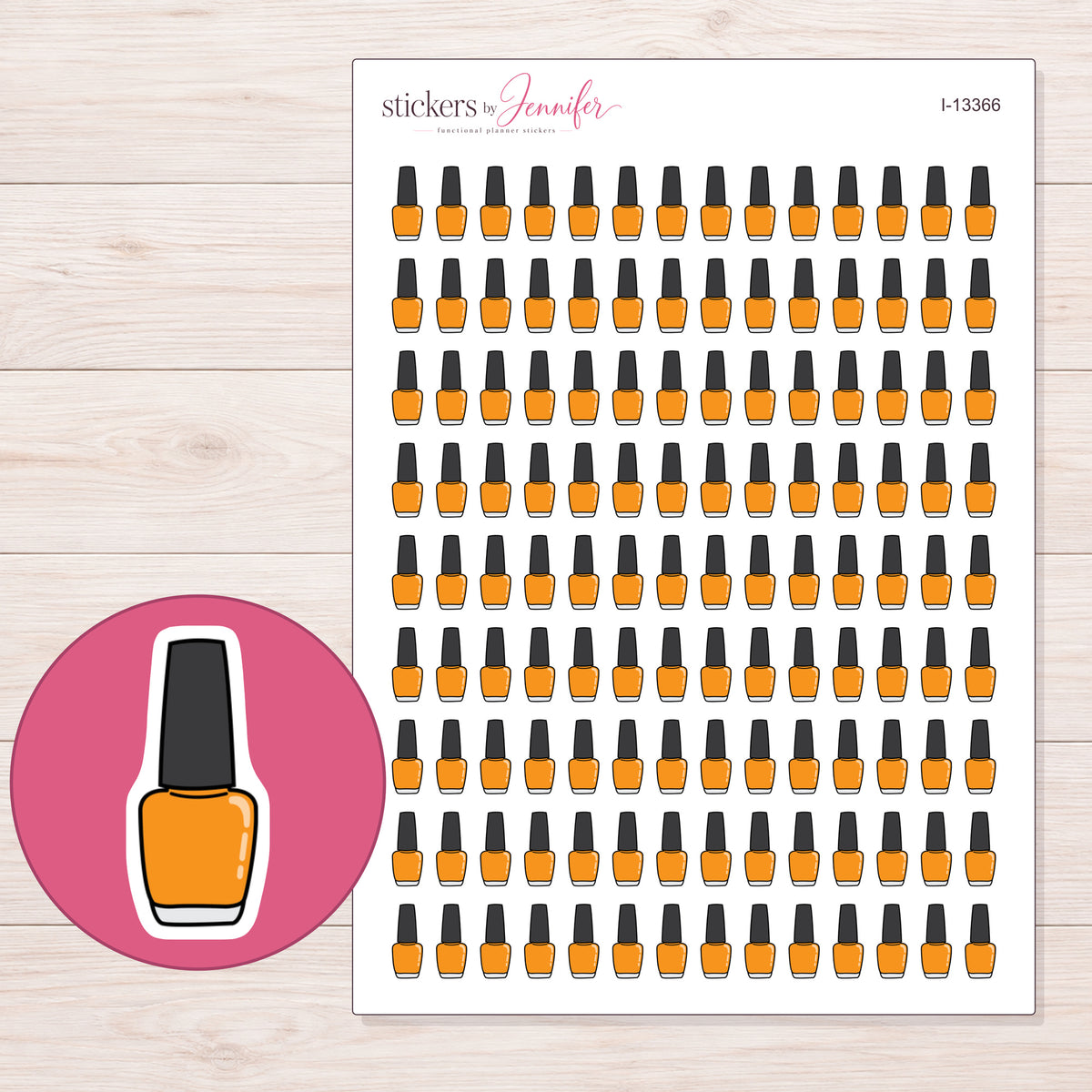 I-13366 planner sticker sheet with enlarged sticker detail
