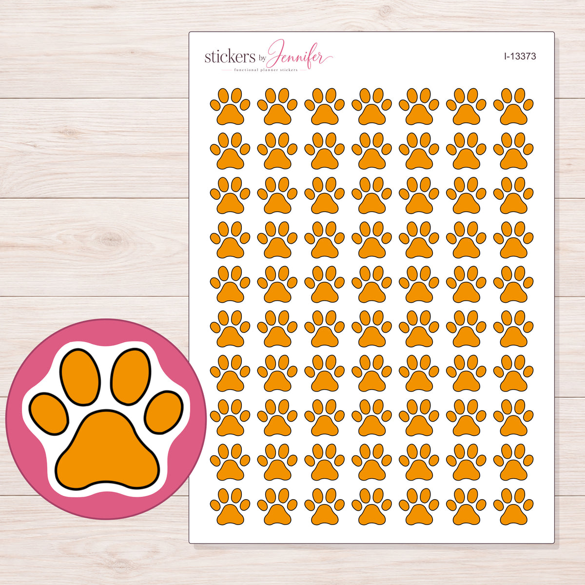 I-13373 planner sticker sheet with enlarged sticker detail