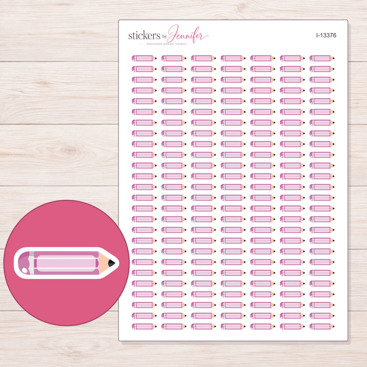 I-13376 planner sticker sheet with enlarged sticker detail