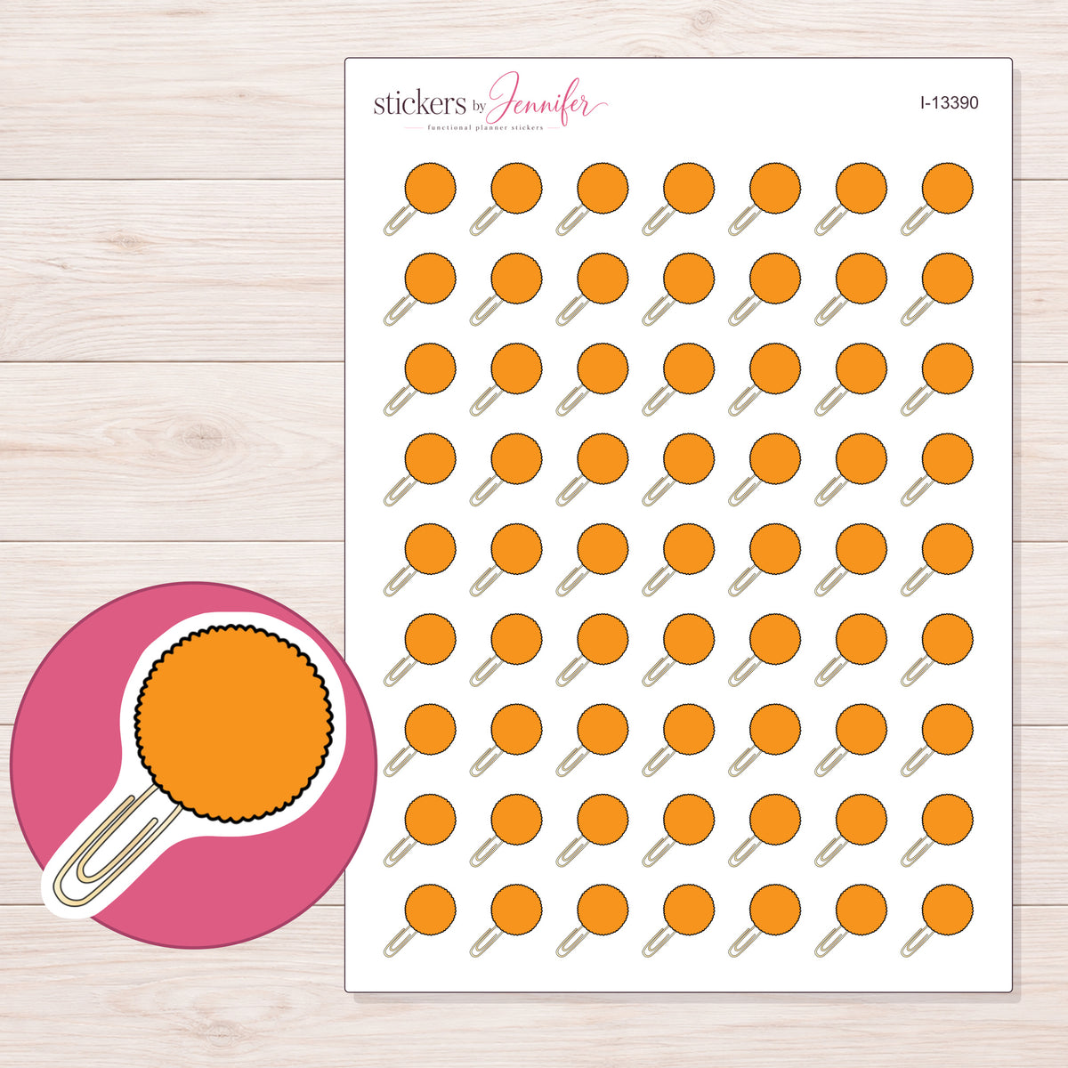 I-13390 planner sticker sheet with enlarged sticker detail