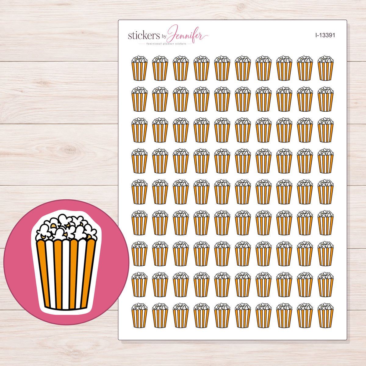 I-13391 planner sticker sheet with enlarged sticker detail