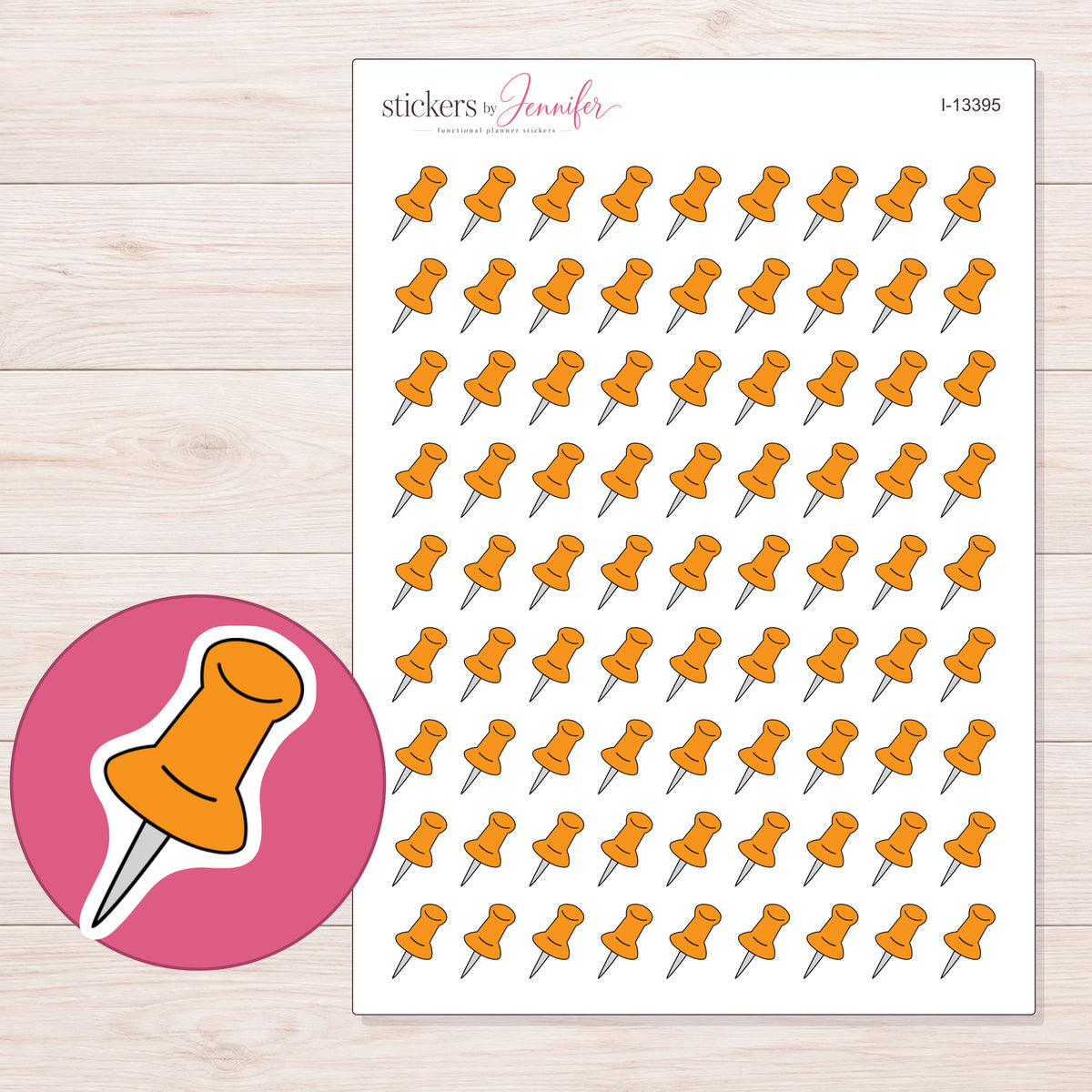 I-13395 planner sticker sheet with enlarged sticker detail