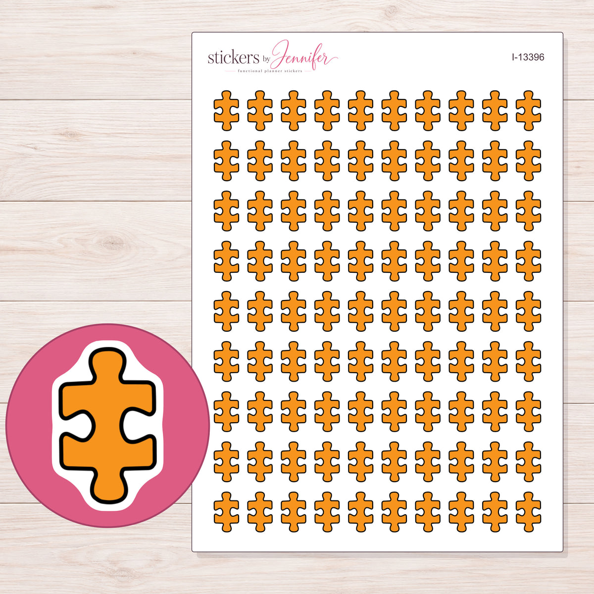 I-13396 planner sticker sheet with enlarged sticker detail