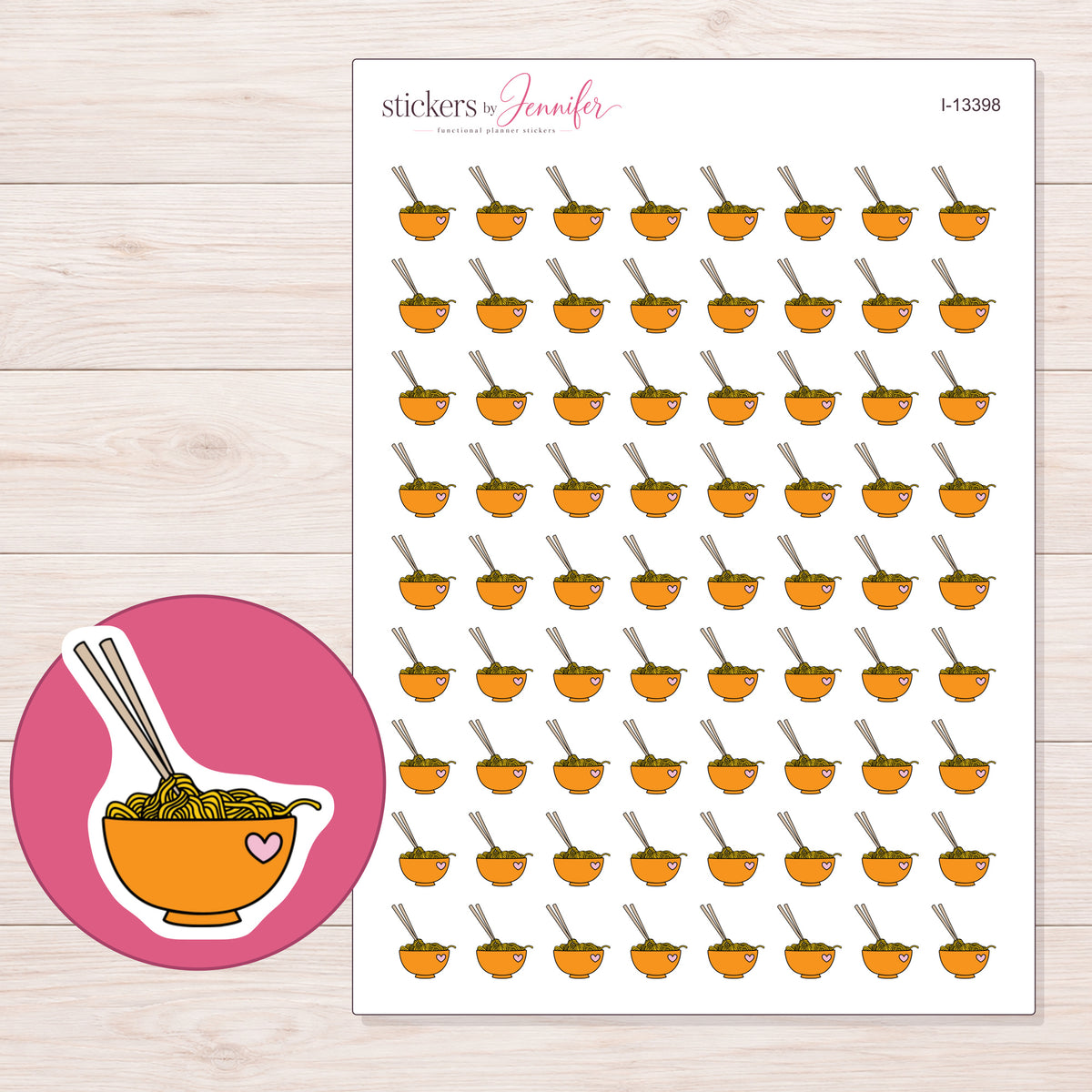 I-13398 planner sticker sheet with enlarged sticker detail