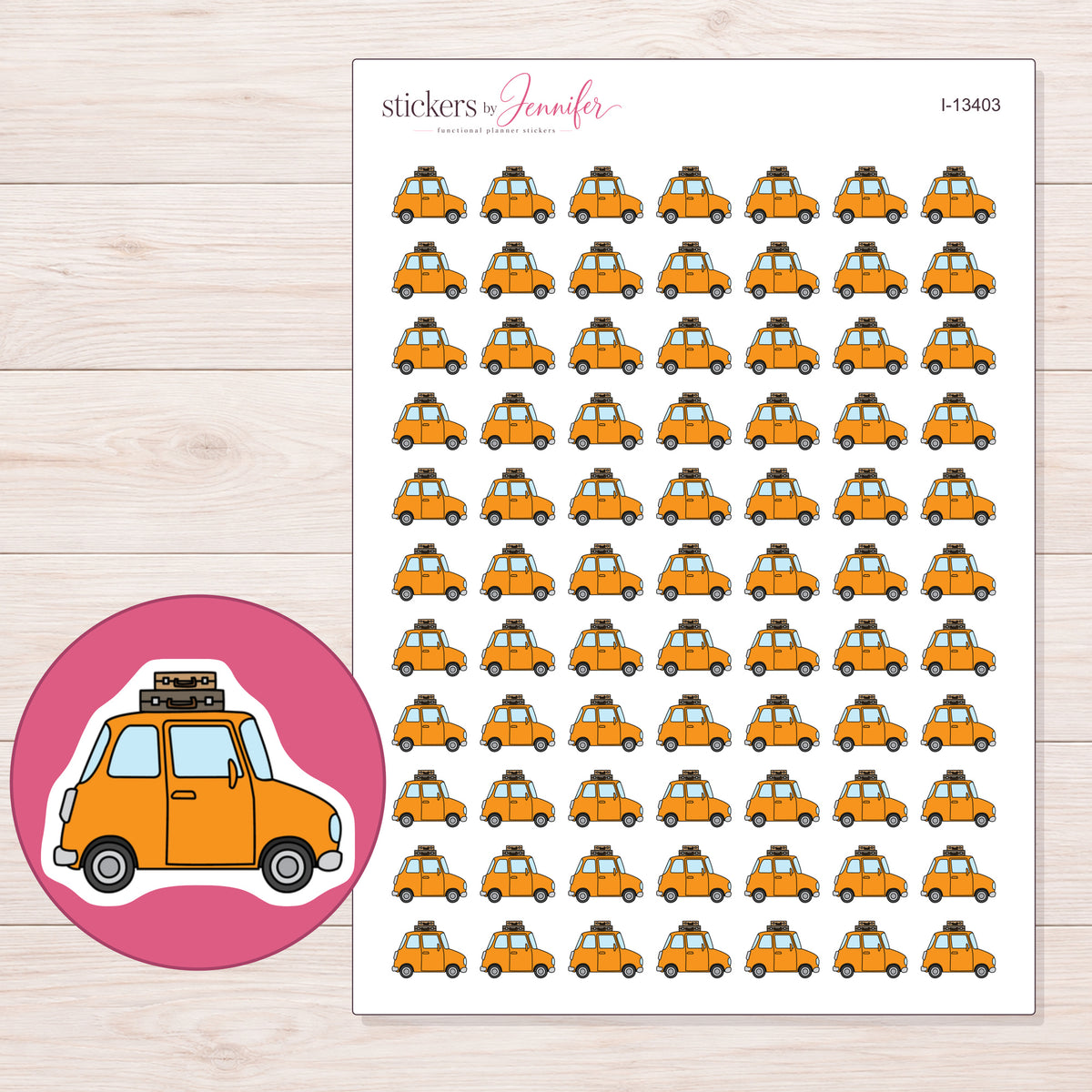 I-13403 planner sticker sheet with enlarged sticker detail