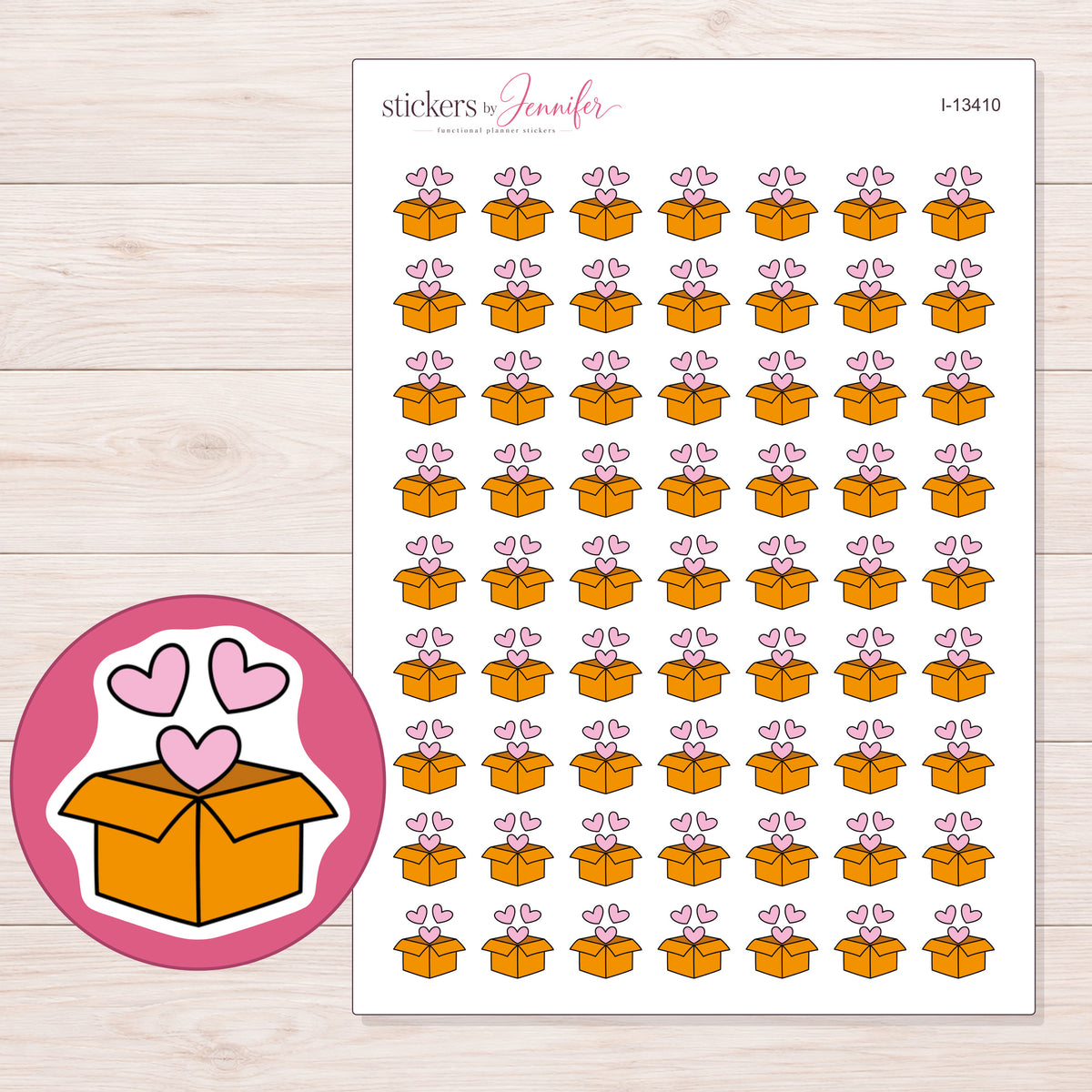 I-13410 planner sticker sheet with enlarged sticker detail