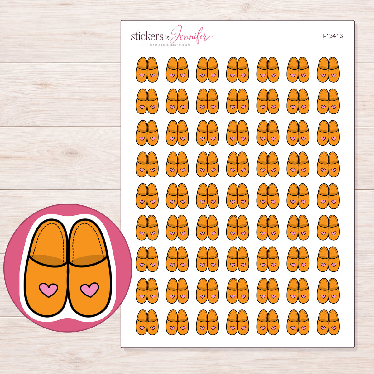 I-13413 planner sticker sheet with enlarged sticker detail