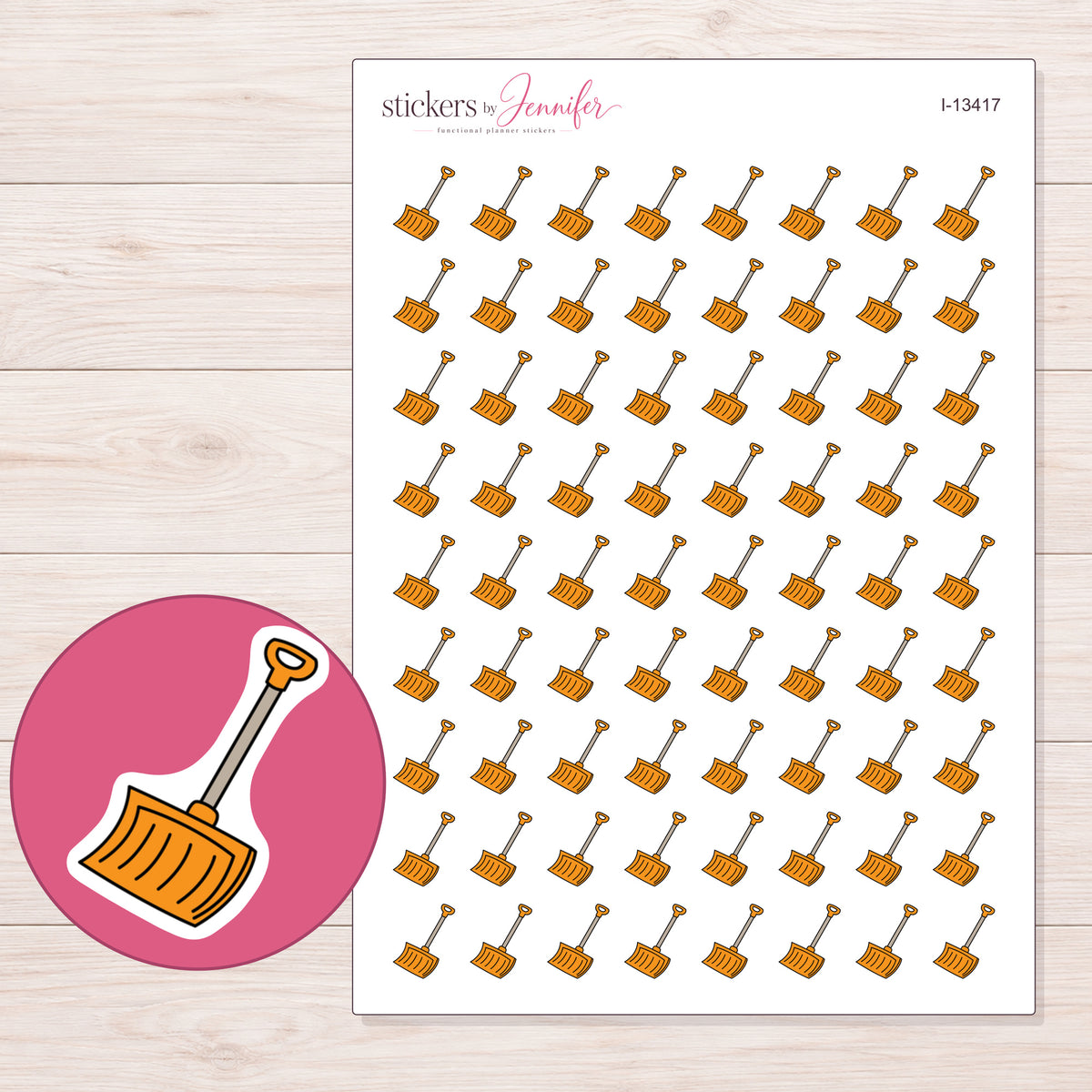 I-13417 planner sticker sheet with enlarged sticker detail