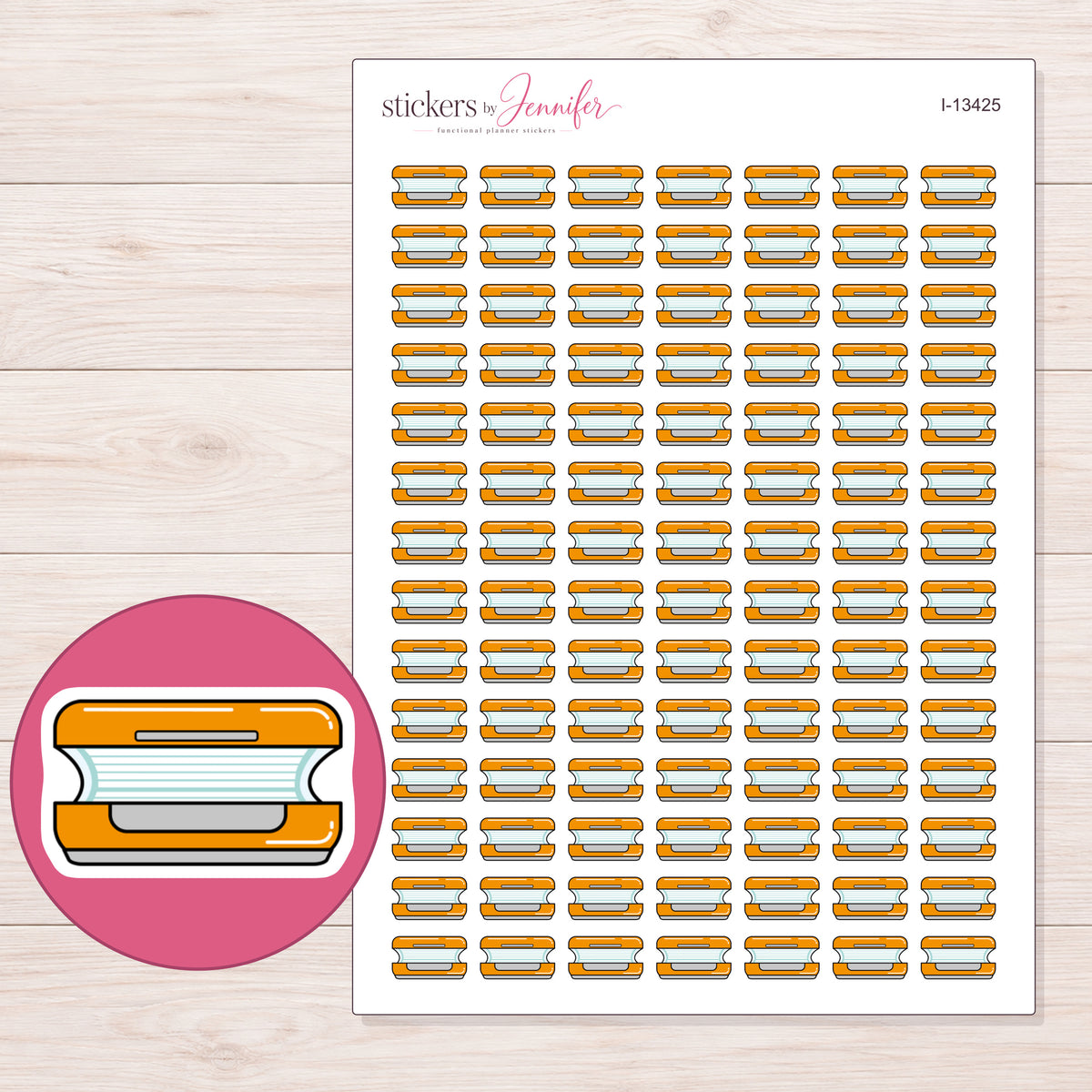 I-13425 planner sticker sheet with enlarged sticker detail