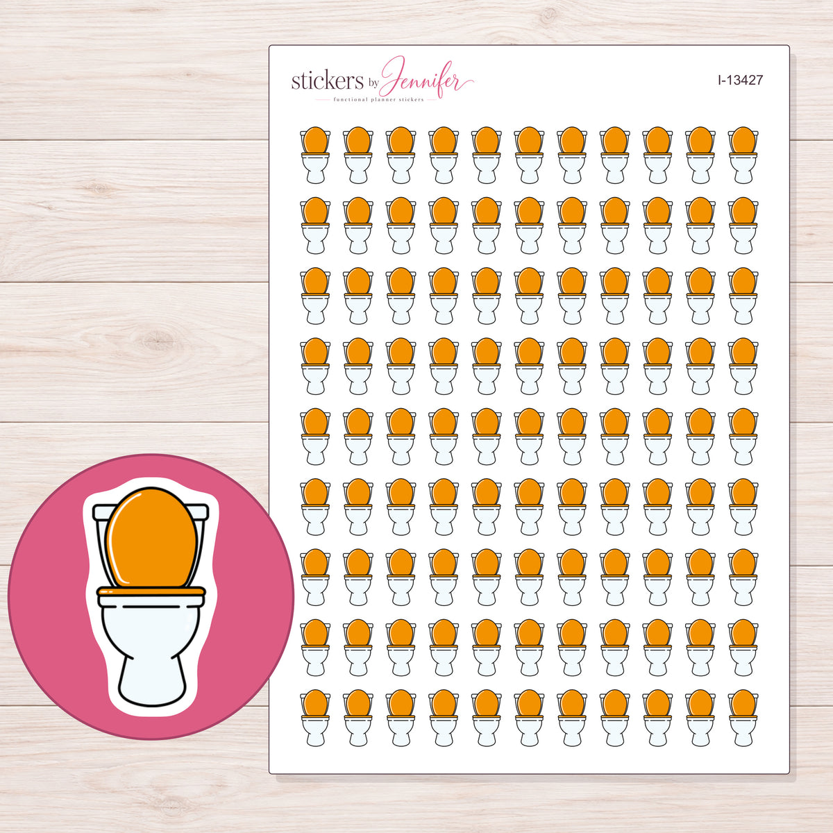 I-13427 planner sticker sheet with enlarged sticker detail