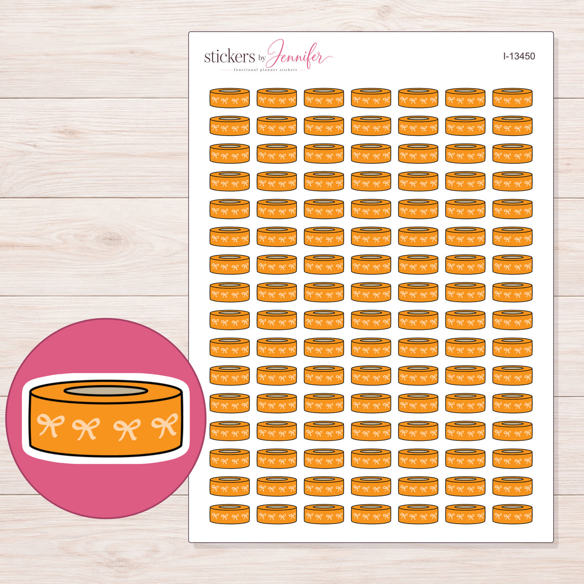 I-13450 planner sticker sheet with enlarged sticker detail