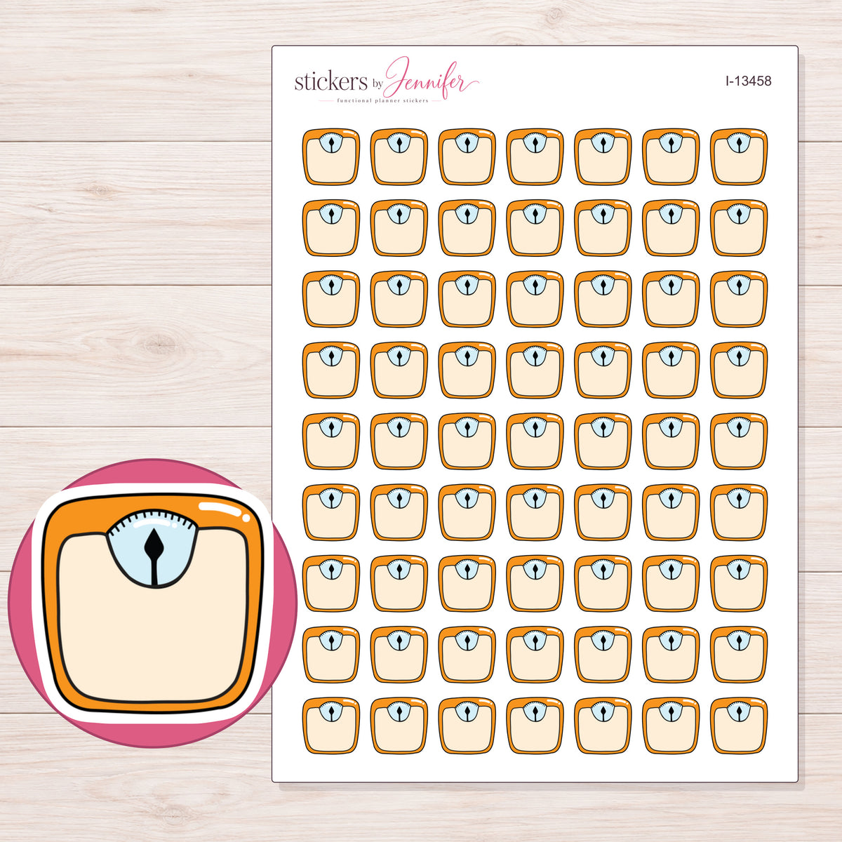 I-13458 planner sticker sheet with enlarged sticker detail