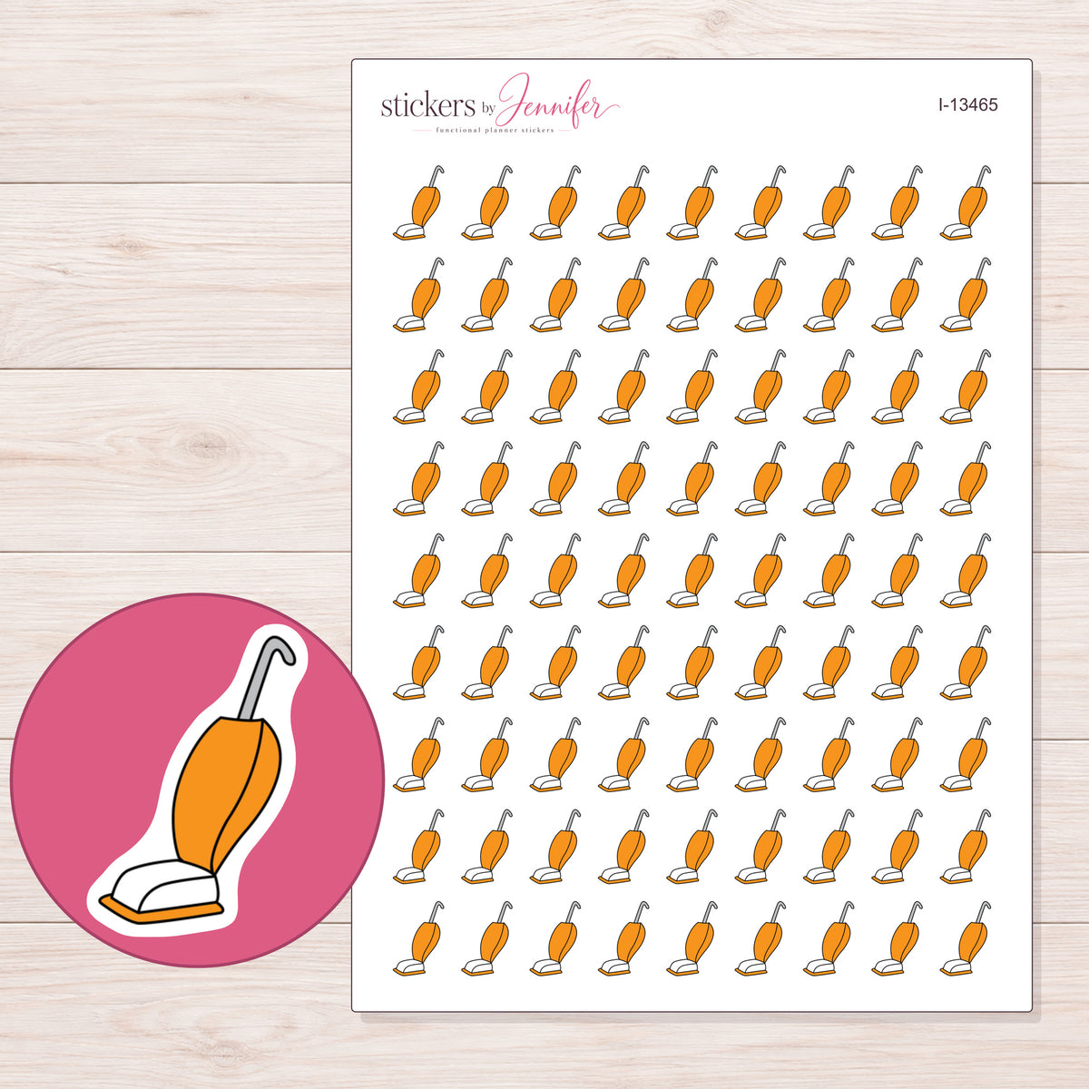 I-13465 planner sticker sheet with enlarged sticker detail