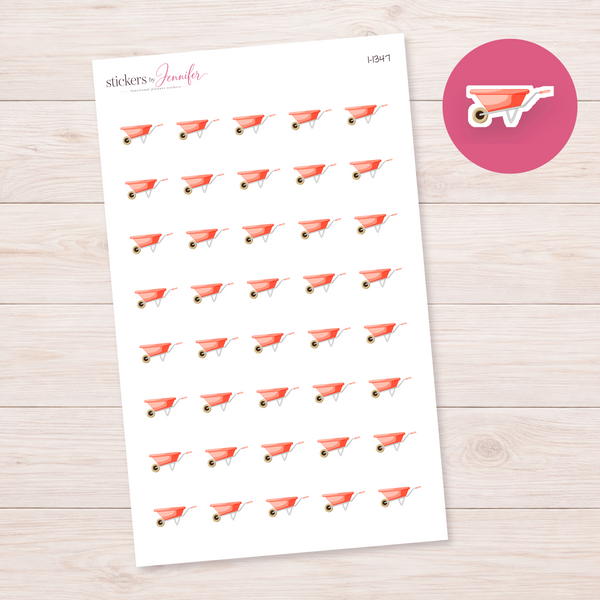Peach Wheelbarrow Planner Stickers | I-1347