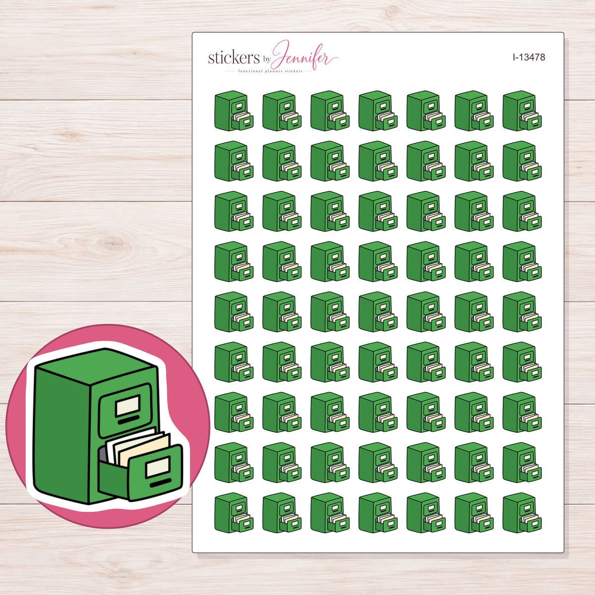 I-13478 planner sticker sheet with enlarged sticker detail
