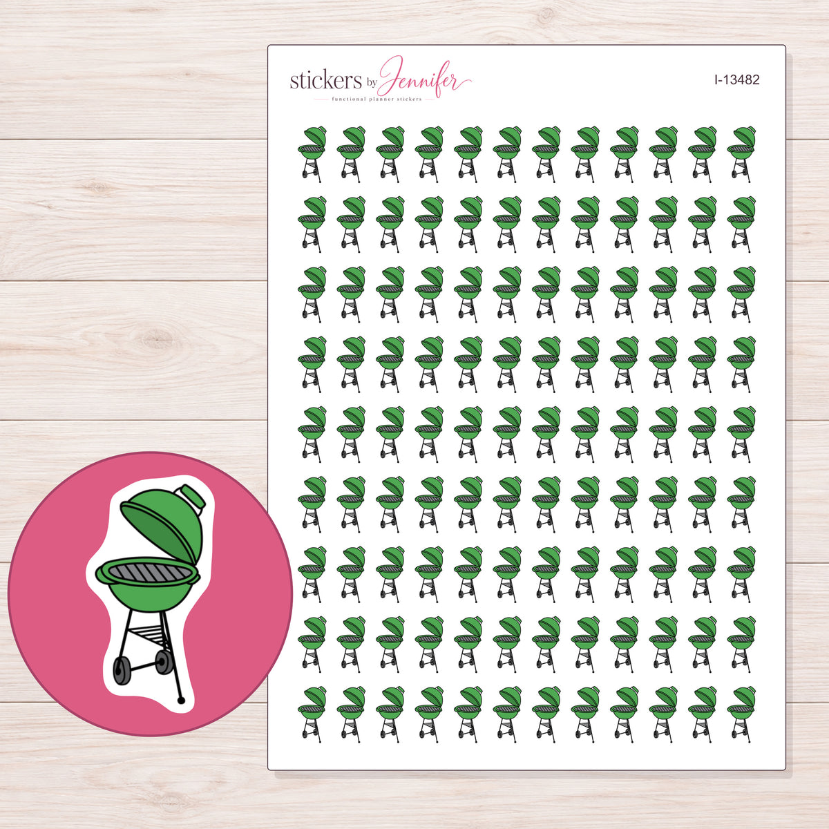 I-13482 planner sticker sheet with enlarged sticker detail