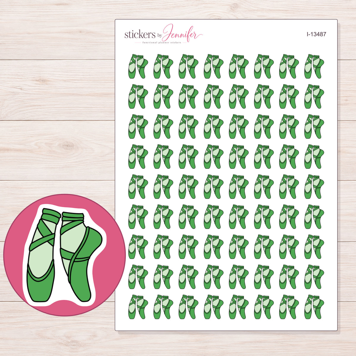 I-13487 planner sticker sheet with enlarged sticker detail
