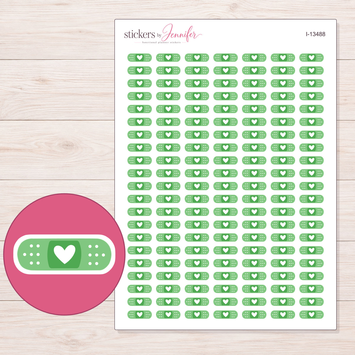 I-13488 planner sticker sheet with enlarged sticker detail