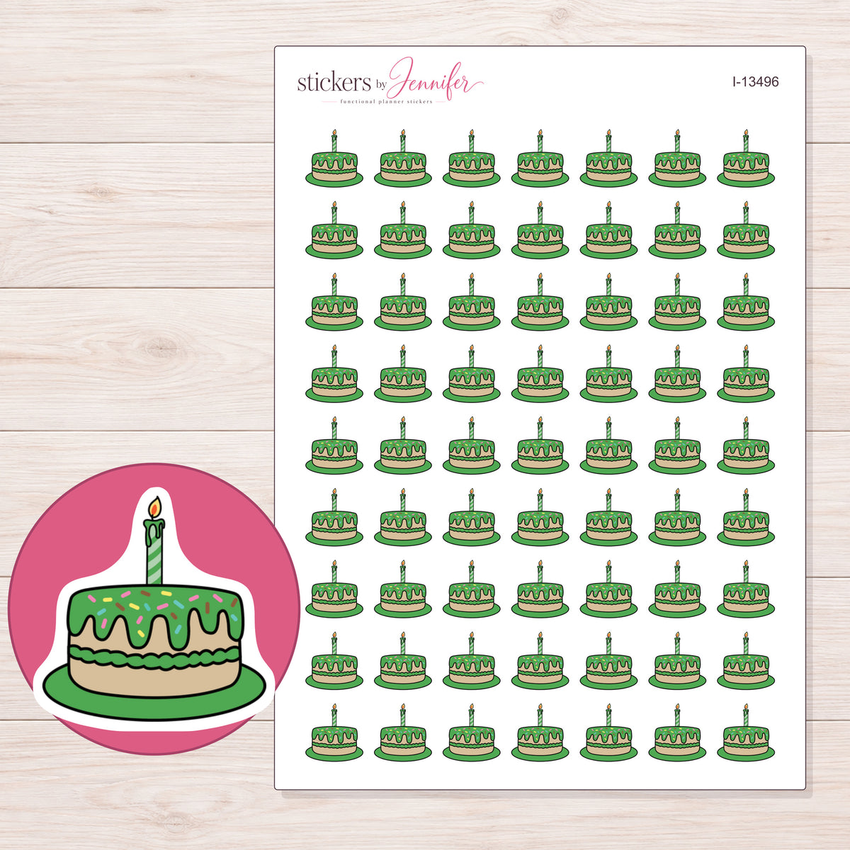 I-13496 planner sticker sheet with enlarged sticker detail