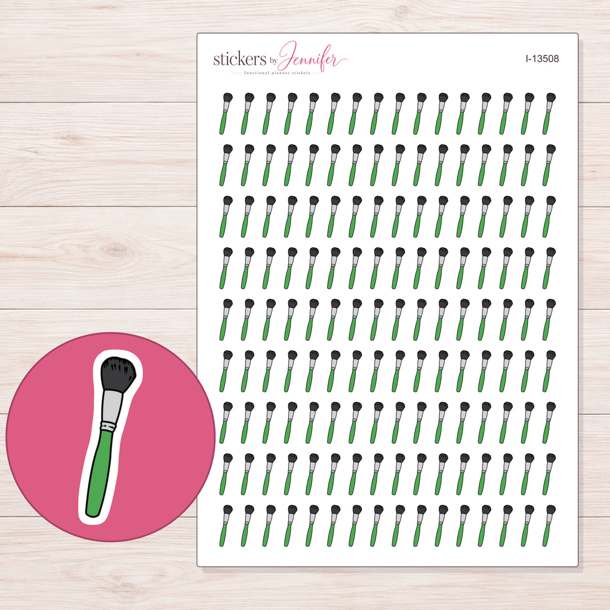 I-13508 planner sticker sheet with enlarged sticker detail