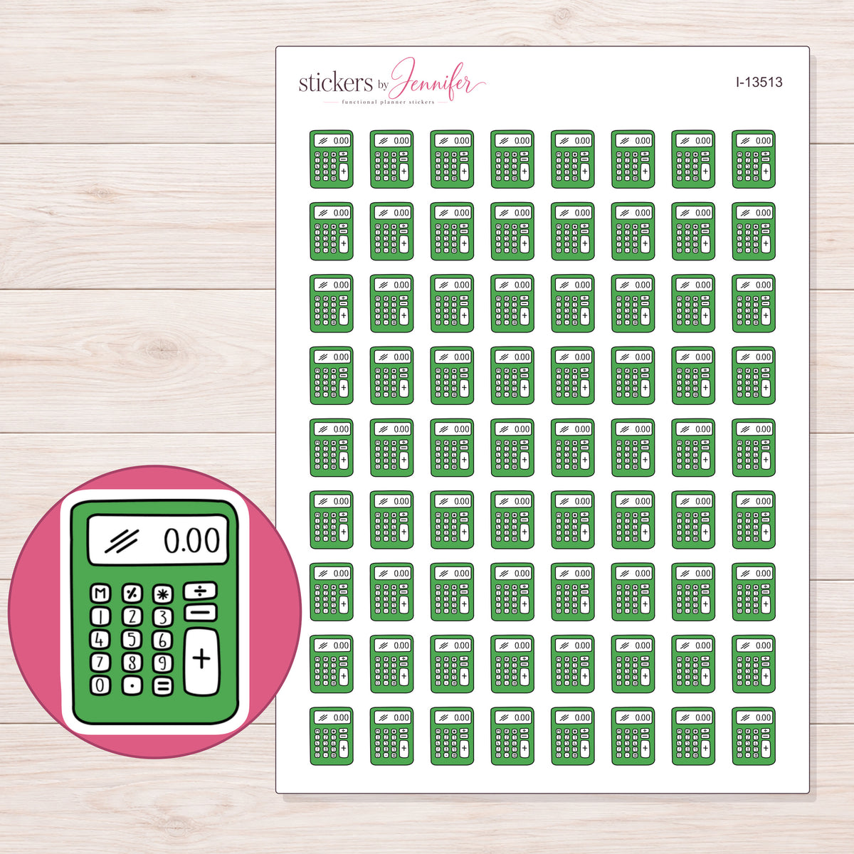 I-13513 planner sticker sheet with enlarged sticker detail