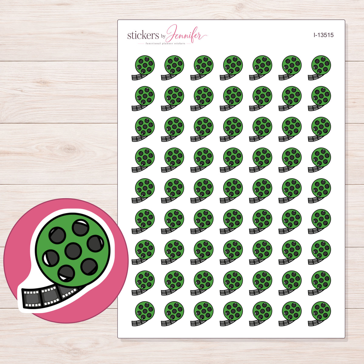 I-13515 planner sticker sheet with enlarged sticker detail