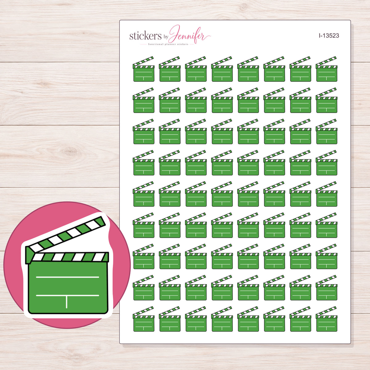 I-13523 planner sticker sheet with enlarged sticker detail