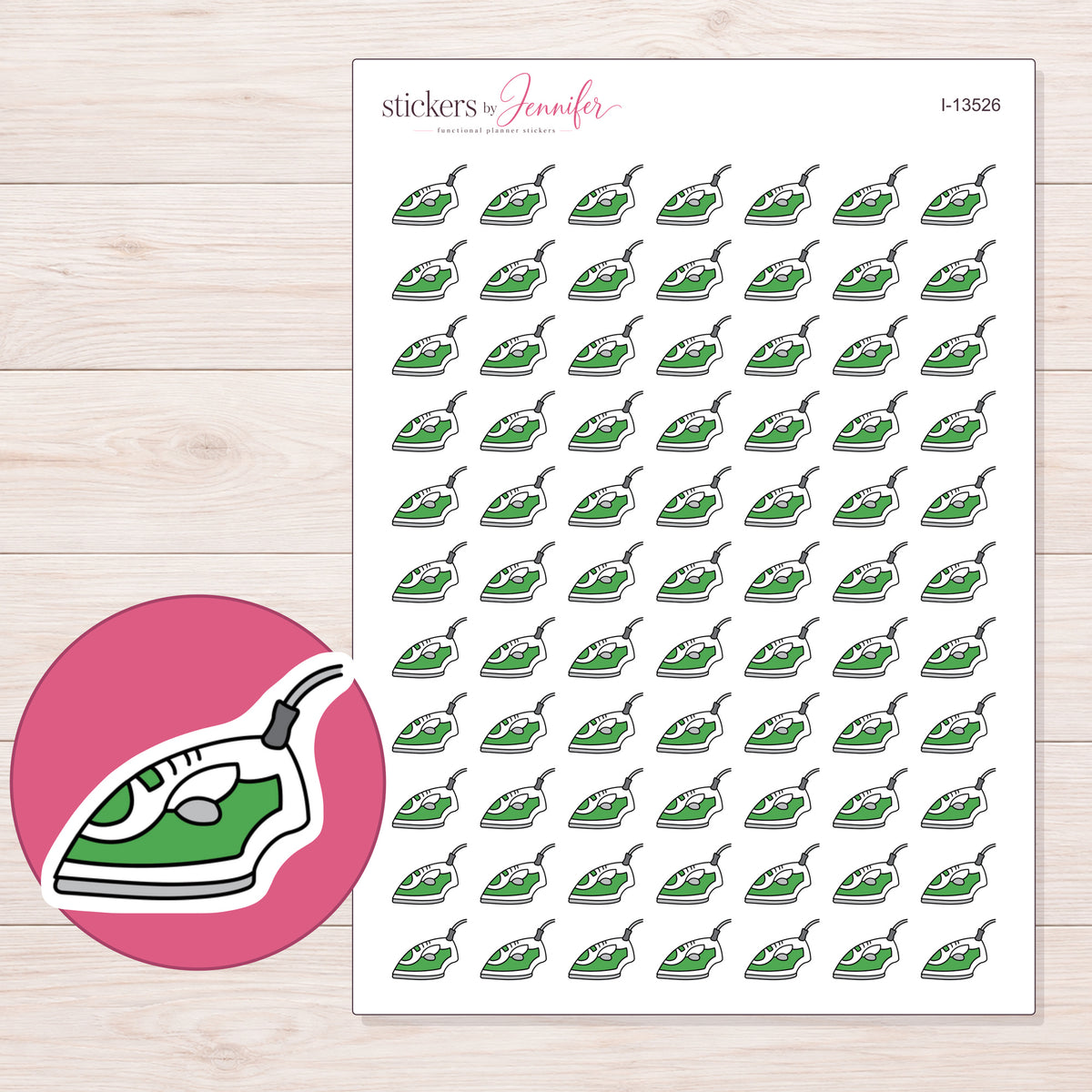 I-13526 planner sticker sheet with enlarged sticker detail