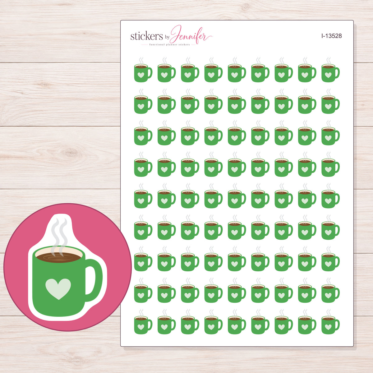 I-13528 planner sticker sheet with enlarged sticker detail