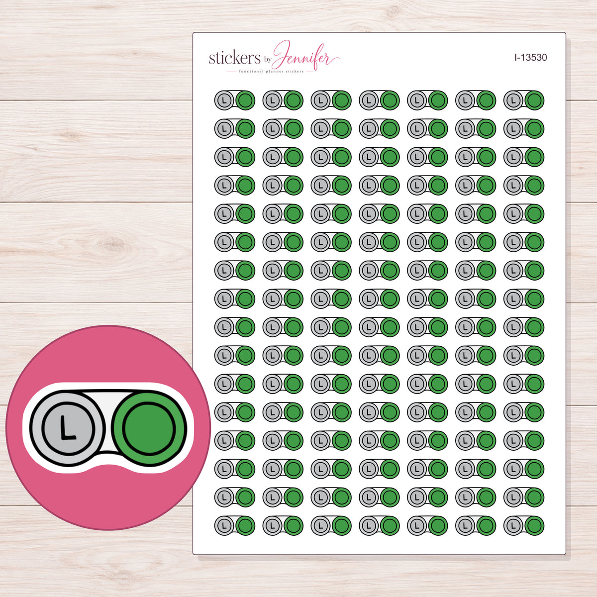 I-13530 planner sticker sheet with enlarged sticker detail